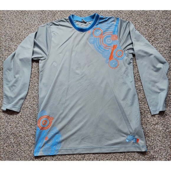 Nike Other - Nike Air Men's Basketball Shirt Gray/Blue w/Cool Graphics Sz X-Large